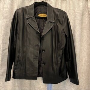 Pop’s Leather Women's Black Leather Tailored Fit Moto Jacket Size Small